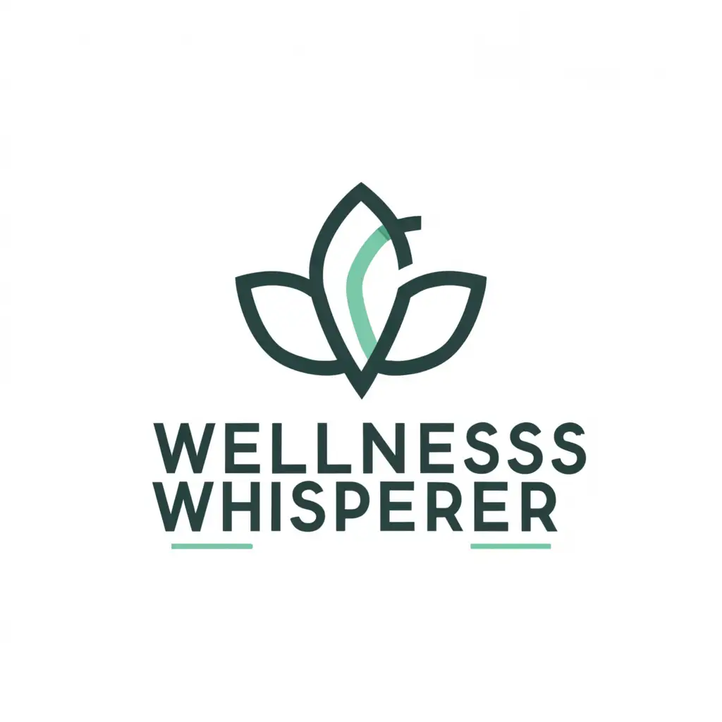 a logo design,with the text "wellness whisperer", main symbol:leaves,Minimalistic,be used in Sports Fitness industry,clear background