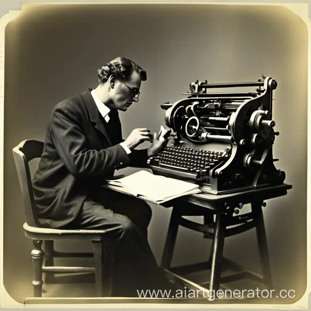 Author-Crafting-a-Literary-Masterpiece-on-Vintage-Typewriter