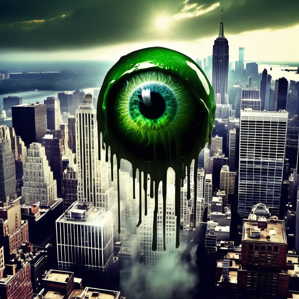 Menacing Giant Eyeball Oozing Chaos Over New York City