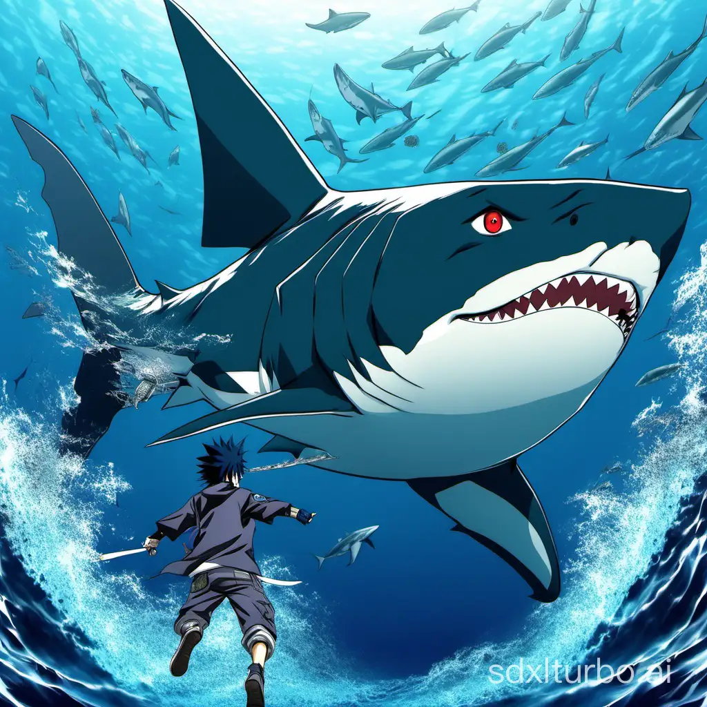Sasuke-Underwater-Encounter-with-Shark-in-High-Definition-8K