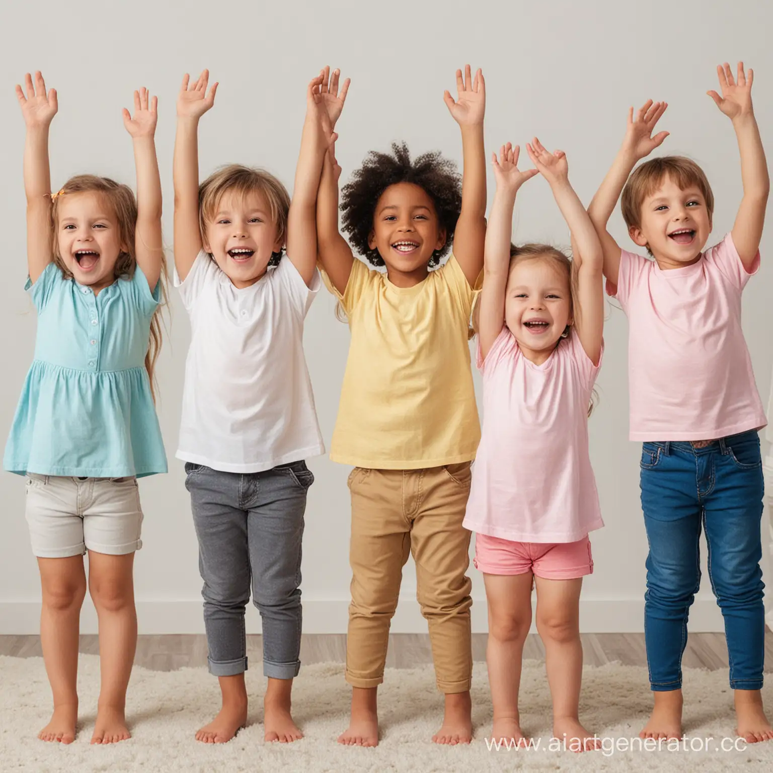 Energetic-Kids-Celebrating-with-Raised-Hands