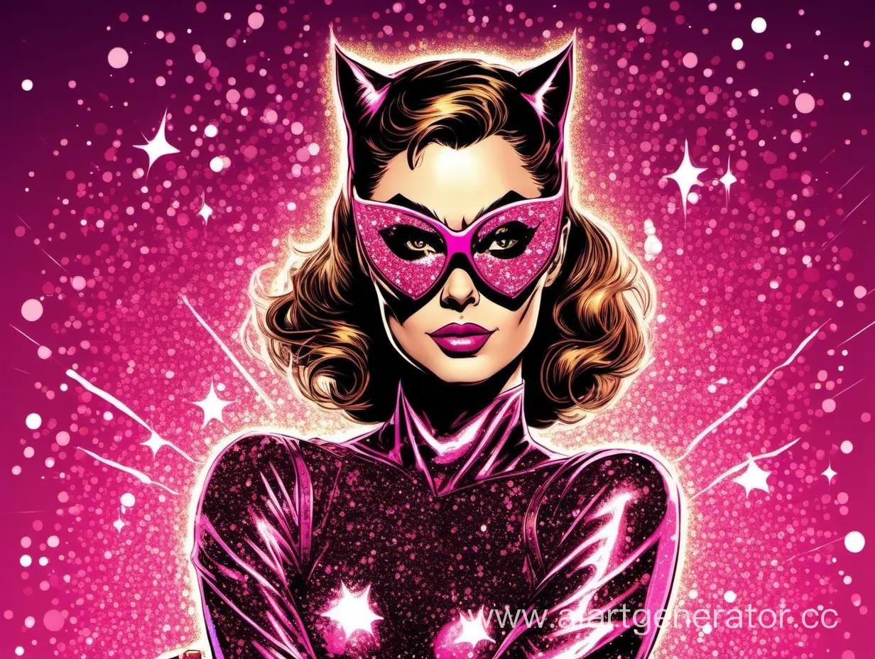 Glamorous-Catwoman-with-Pink-Shades-and-Sparkling-Glitter