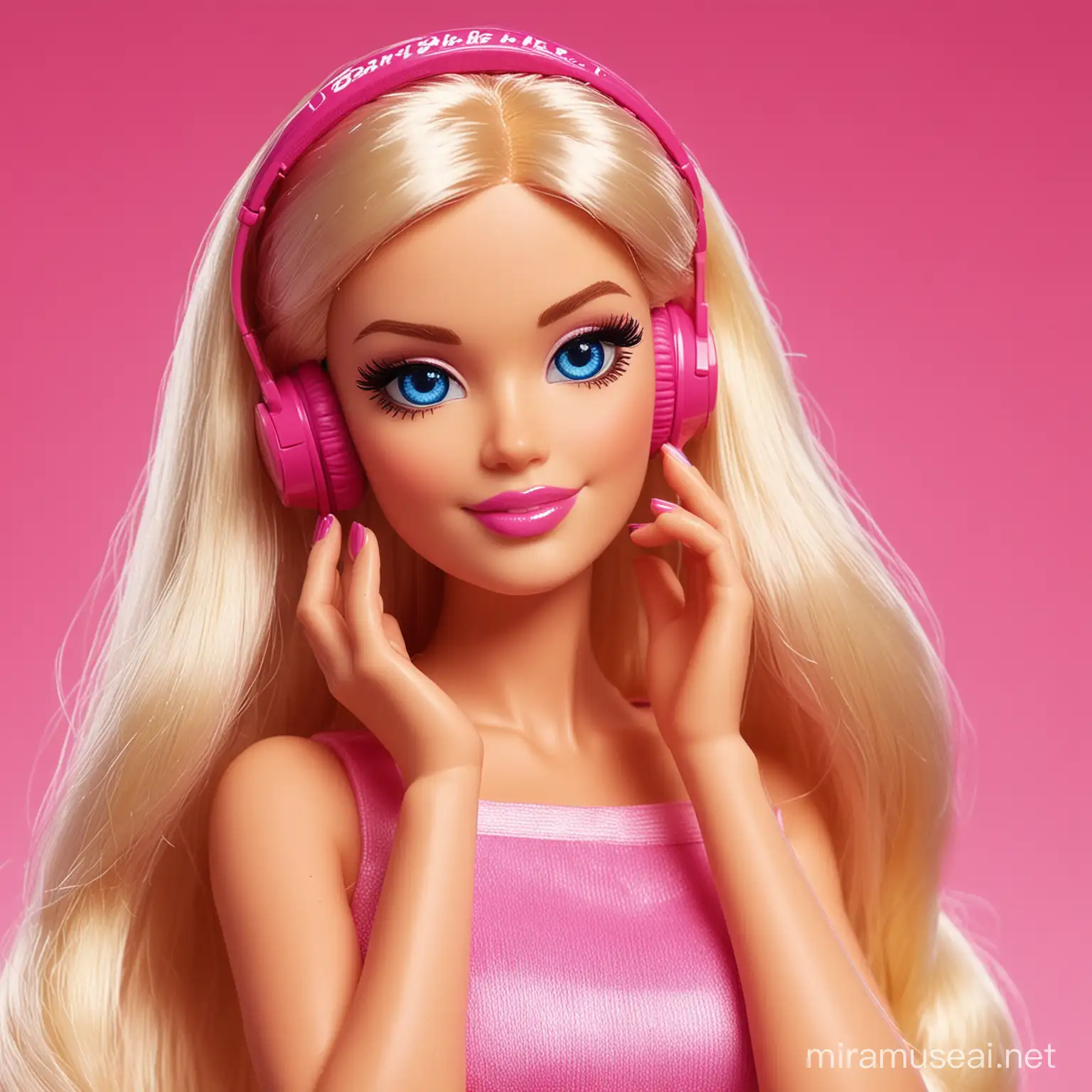 Barbie Winking on a Podcast