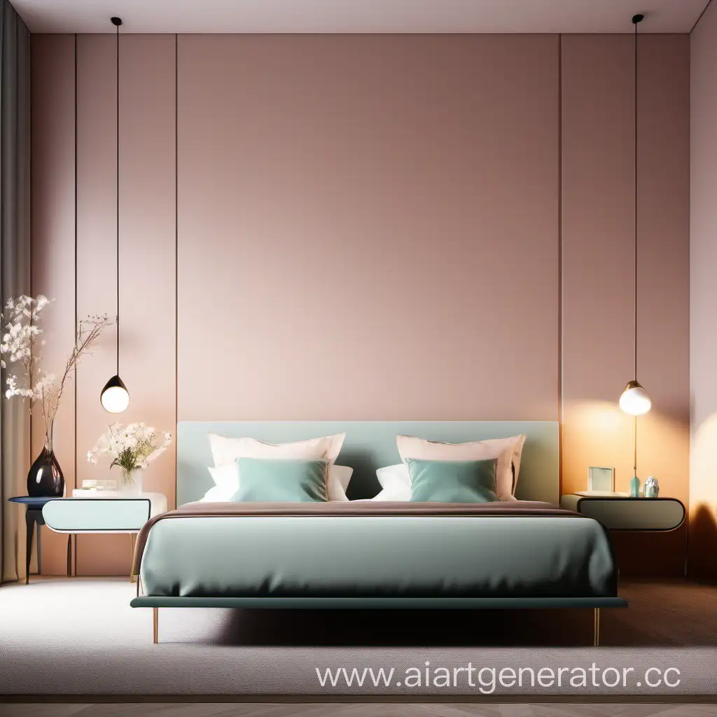 Modern-Bedroom-Design-with-Bright-Wall-and-Sleek-Bedside-Tables