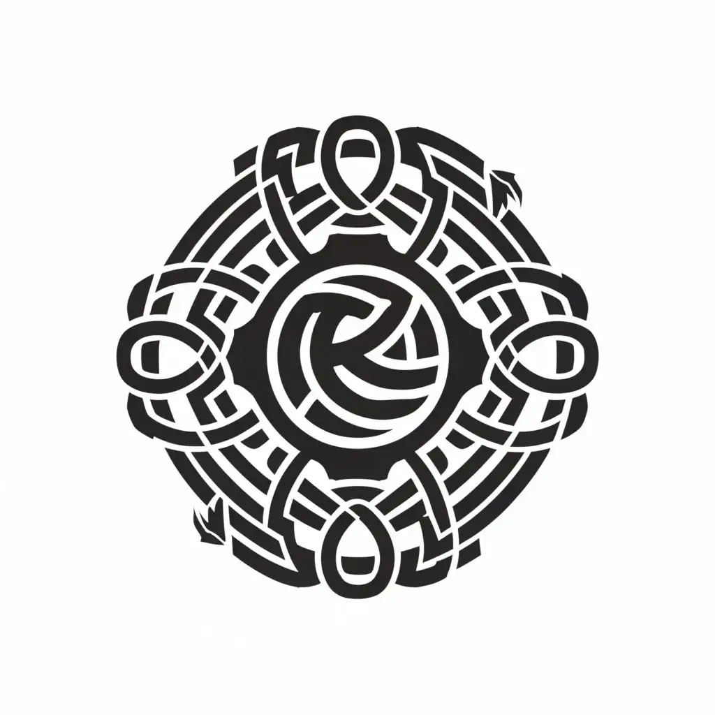 LOGO-Design-For-CGG-Volleyball-in-Celtic-Weave-Circle-with-Dragon-on-White