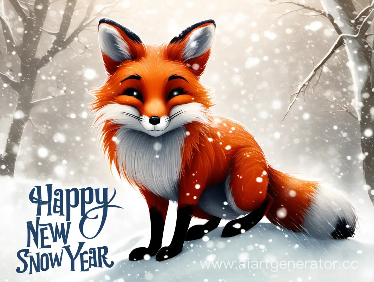 Playful-Red-Fox-Celebrating-the-New-Snow-Year