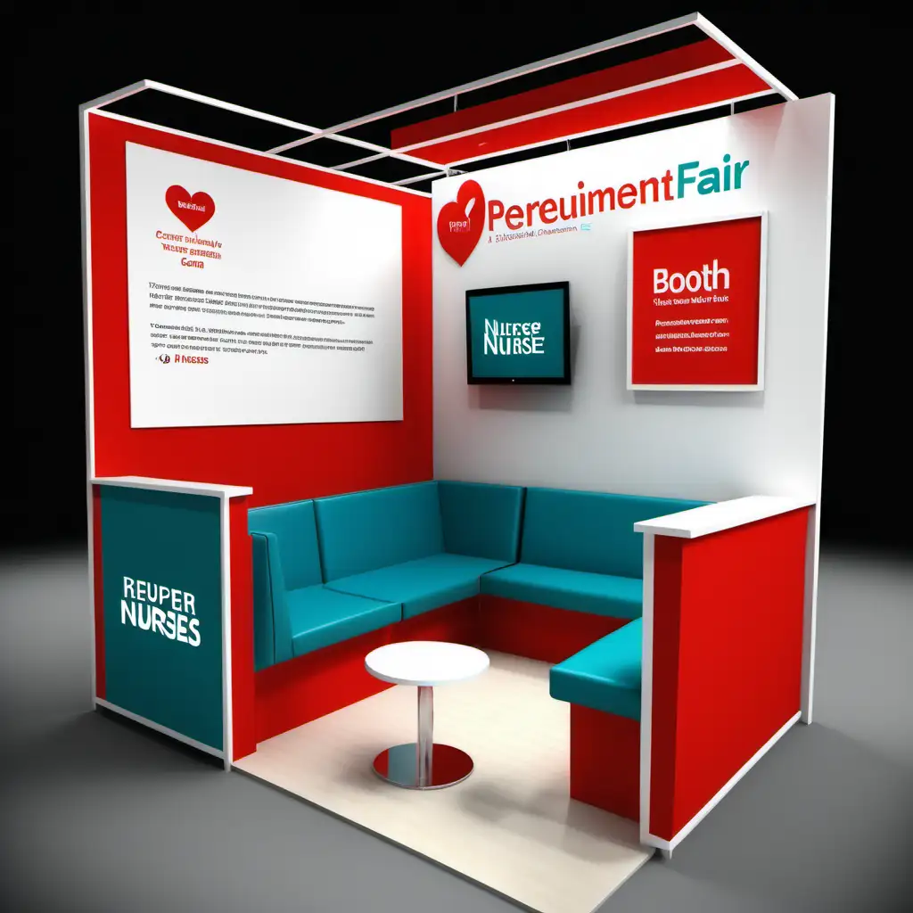 Dynamic DualNurse Recruitment Booth in Vibrant Colors