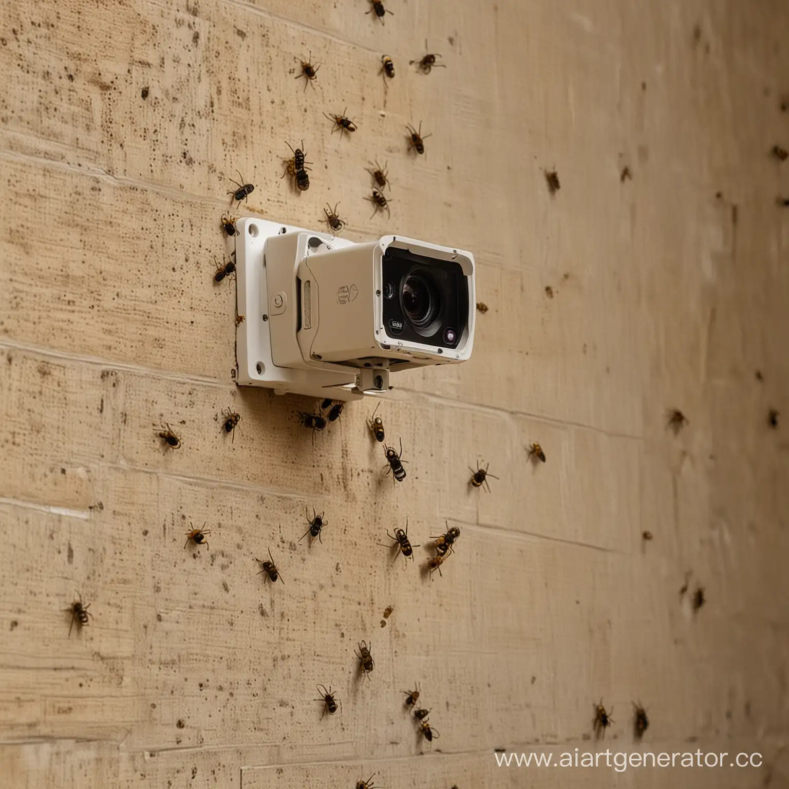 видеокамера установленная внутри на стенке улья, которая может распознавать другие виды насекомых 