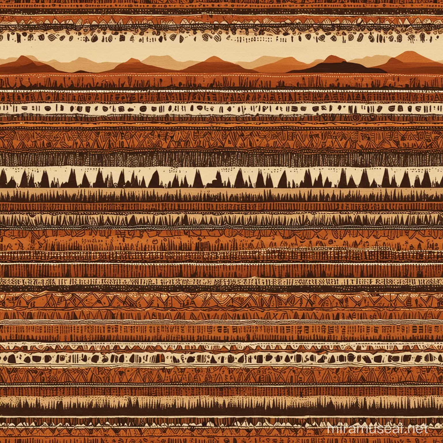African Tribal Texture with Views of the Desert Landscape