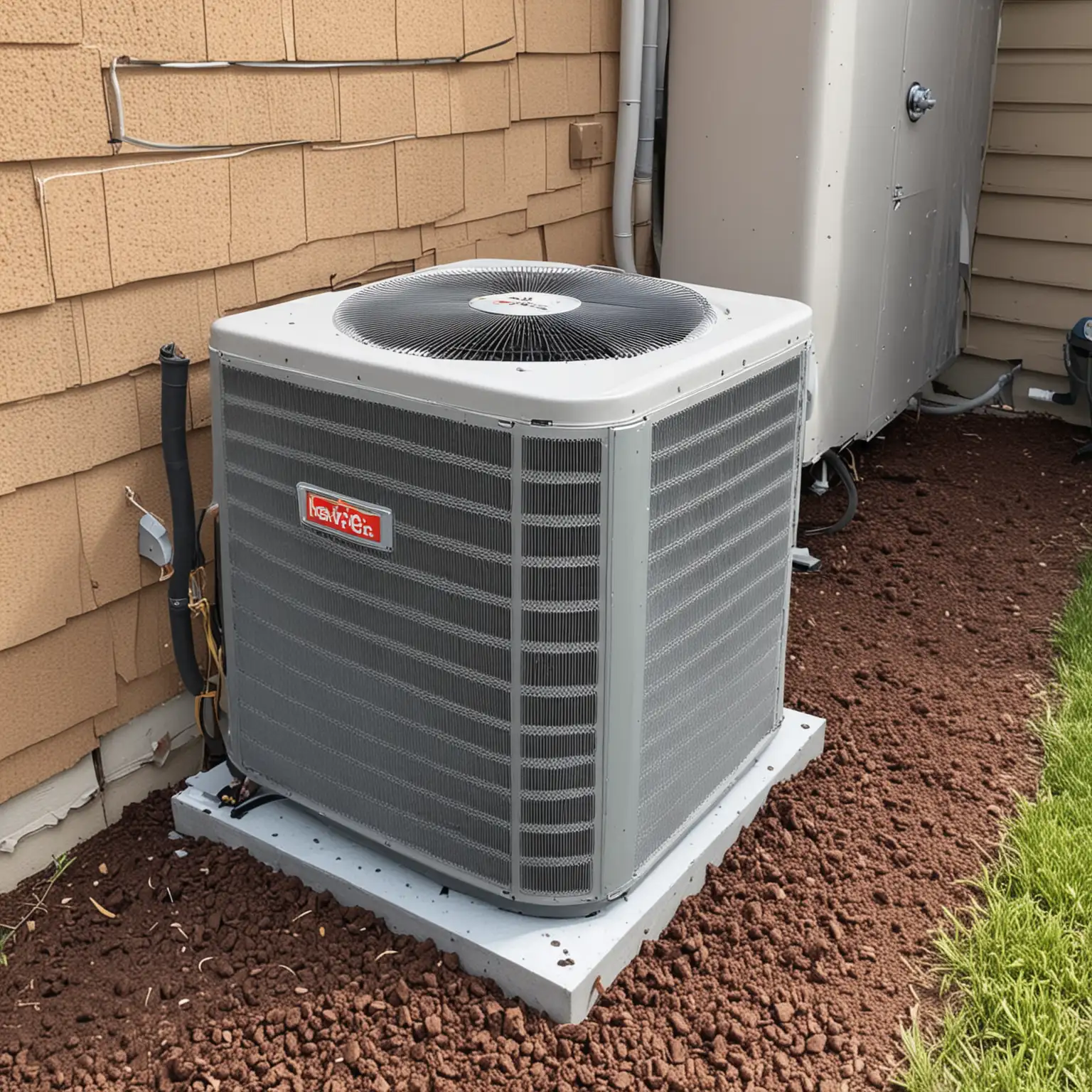Show a photo of an HVAC unit located outside a persons home in georgia