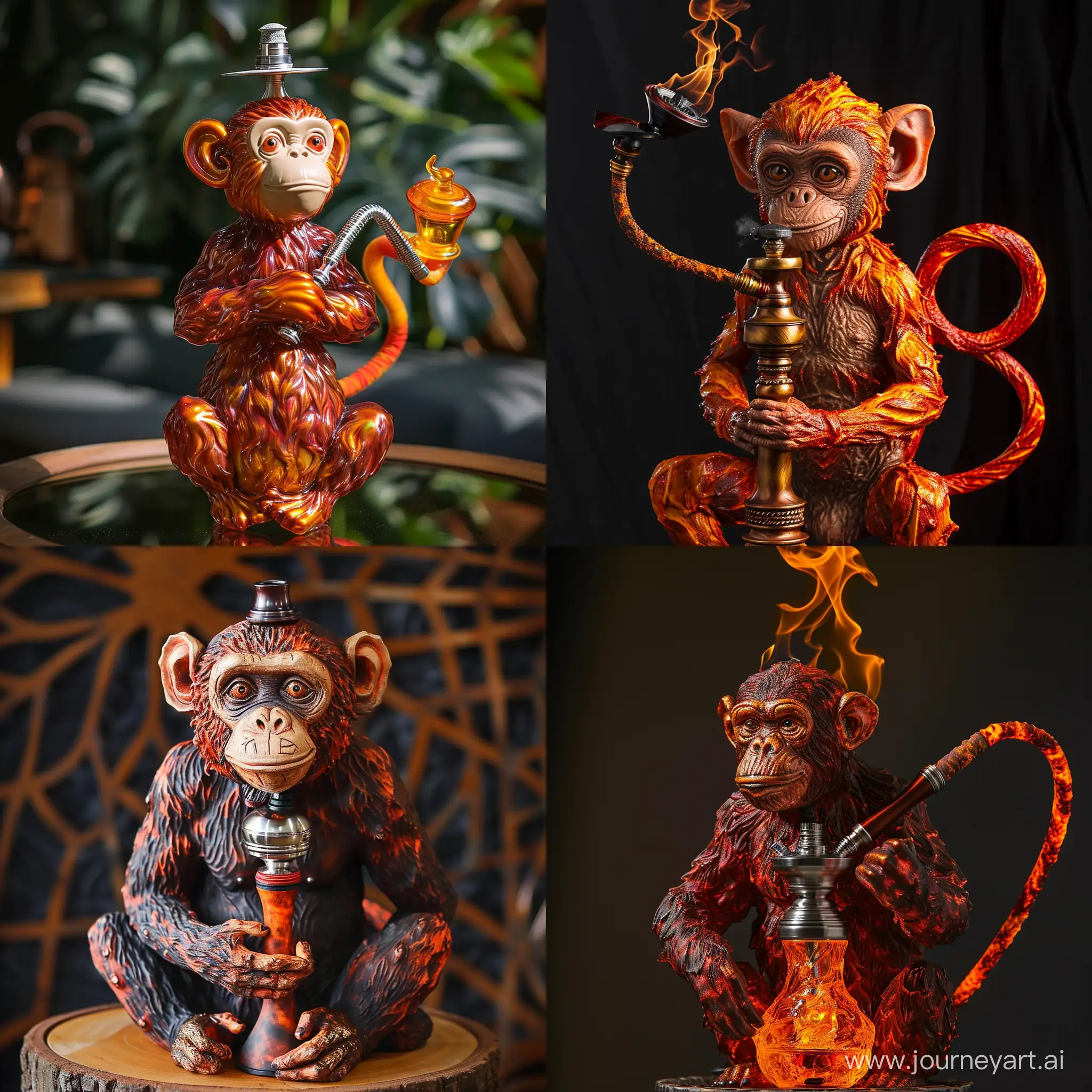 Fiery-Monkey-Hookah-Sculpture