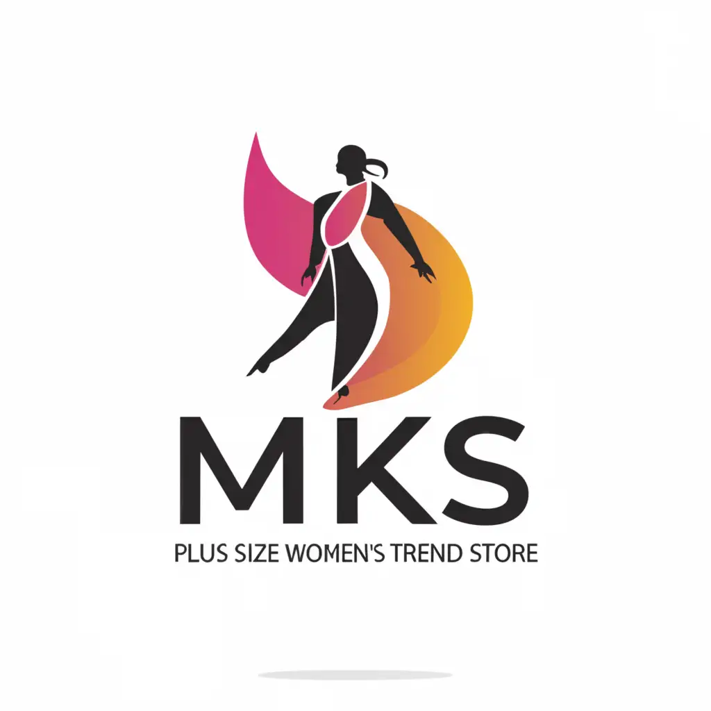 a logo design,with the text "MKS Plus Size Women's Fashion Trend Store", main symbol:Women's clothing,Moderate,be used in Retail industry,clear background