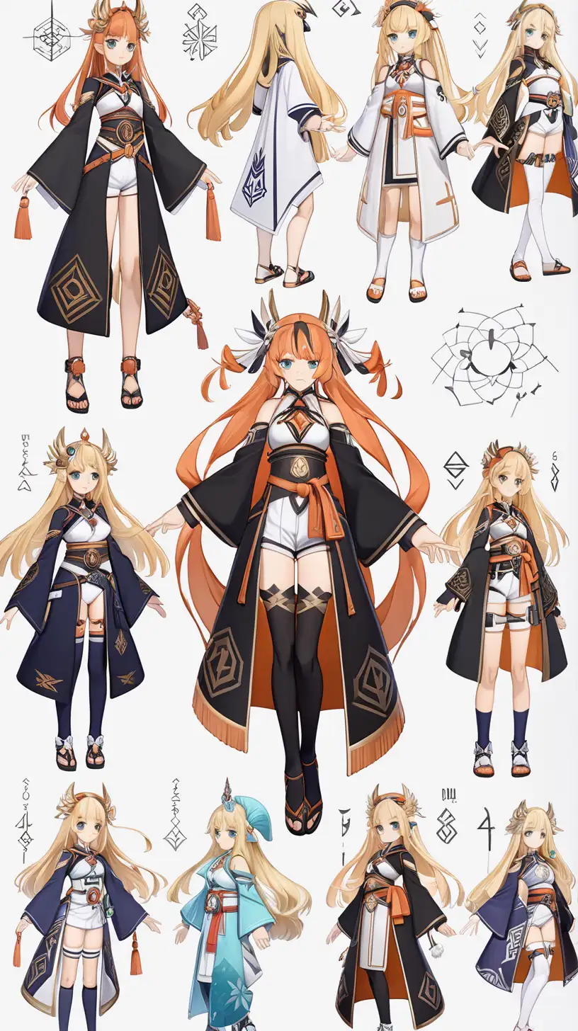 Character design sheet Outfit Full body Clothes Anime Genshin Impact  Light Pure Complex Simple Cute Brat Sisters Girl Reuniting after a long time Knowledge Life Godess Gnostic Time God Sacred Holistic Love Truth Divine Intelligence Math Prime Number Wisdom Evil Good Ruliad Regalias Gnosis Imago Pi 1235812211977777771618 Phoenix Rulid Compassion Respect Forgiveness Undying Will Purified Fire Water Life over Death Sacred text Runes Mathematical sacred geometrie Prisme Black Sun White Sun. Thanks you~