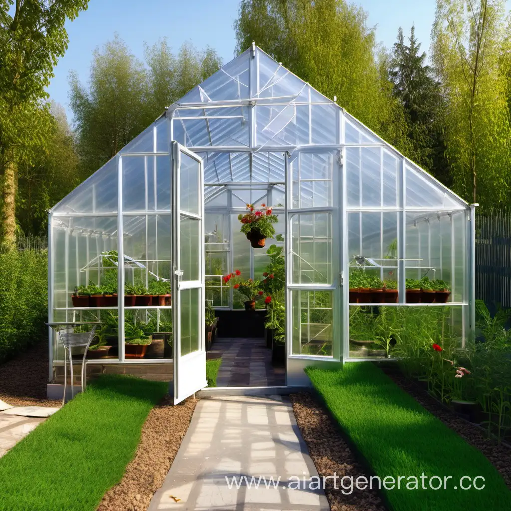 Serene-Nature-Setting-with-Polycarbonate-Greenhouse