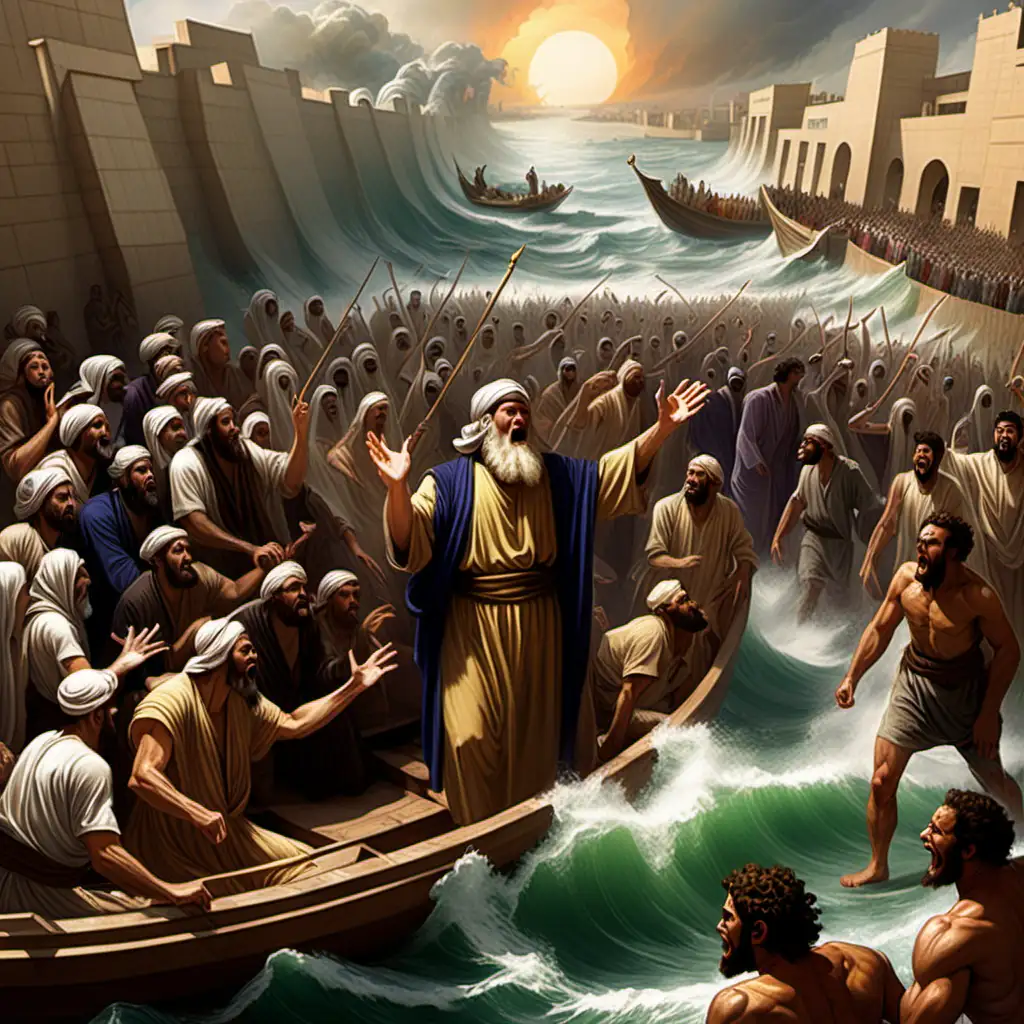 Prophet Jonah Preaching Repentance to the People of Nineveh | MUSE AI