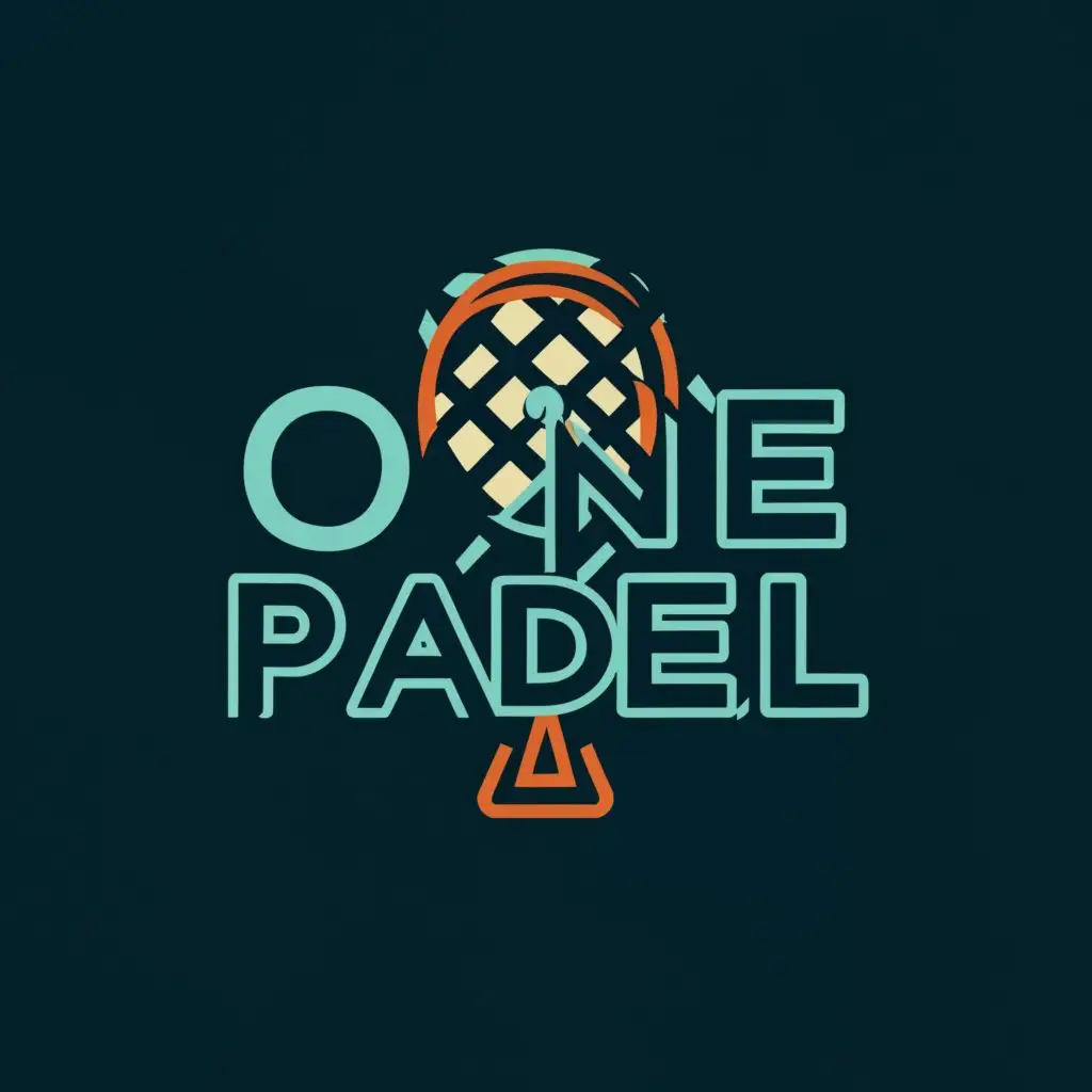 a logo design,with the text "One Padel
", main symbol:Focus on font style and some creative touch to represent padel tennis,,Moderate,clear background