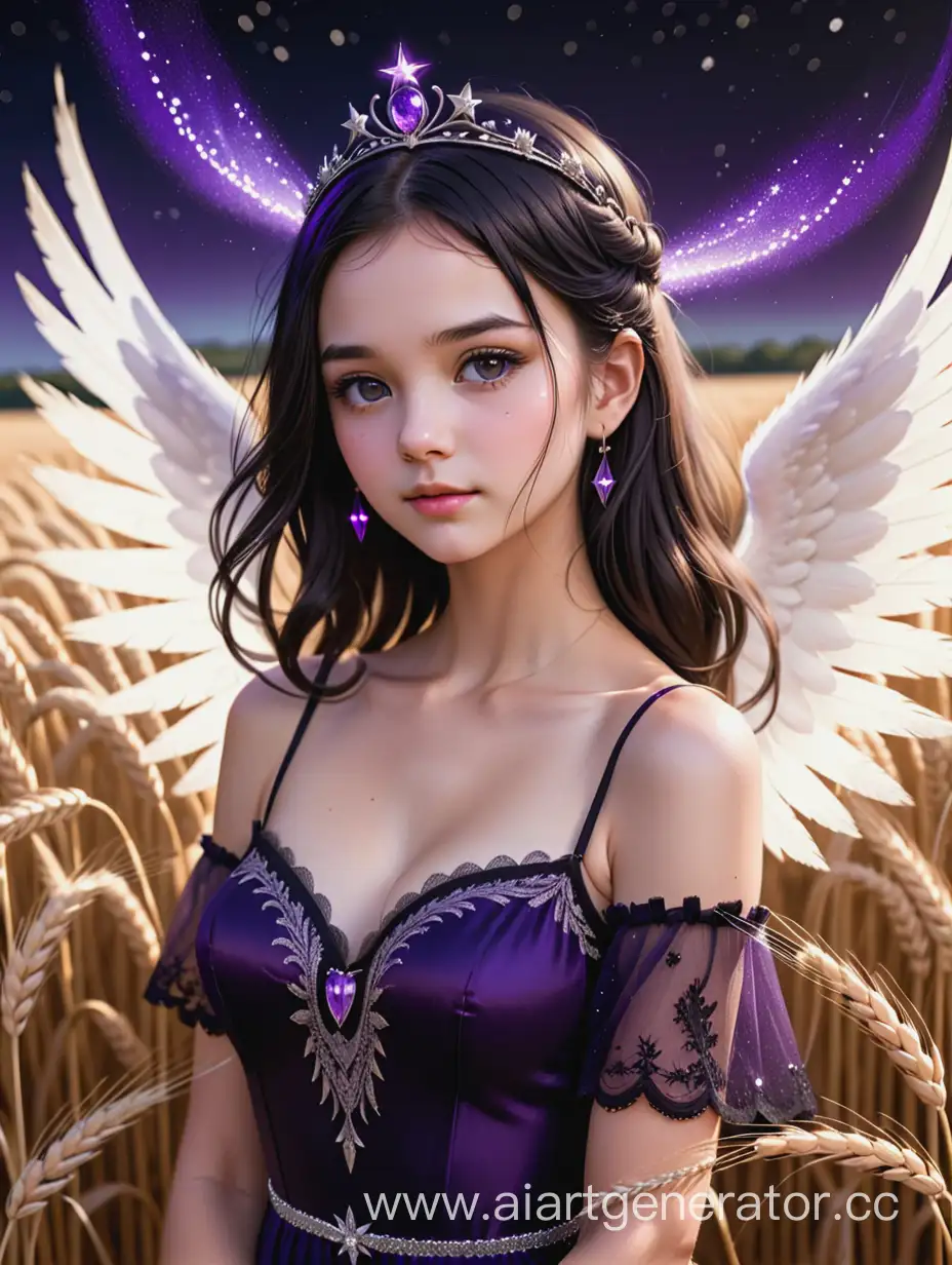 DarkHaired-Girl-in-Wheat-Field-with-Angel-Wings-at-Night