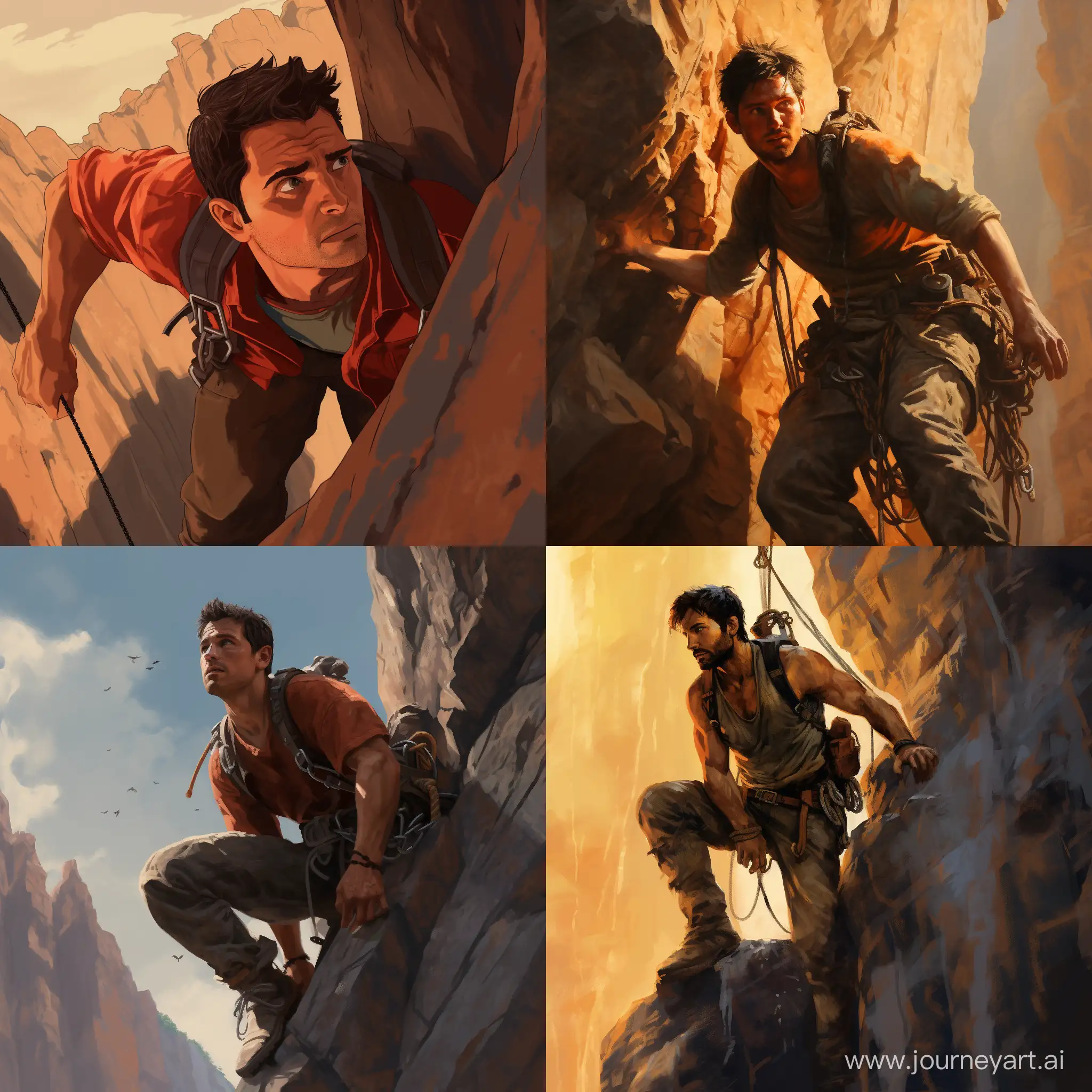 Courageous-Confrontation-Jake-Overcoming-Fear-on-Rugged-Mountain-Cliff
