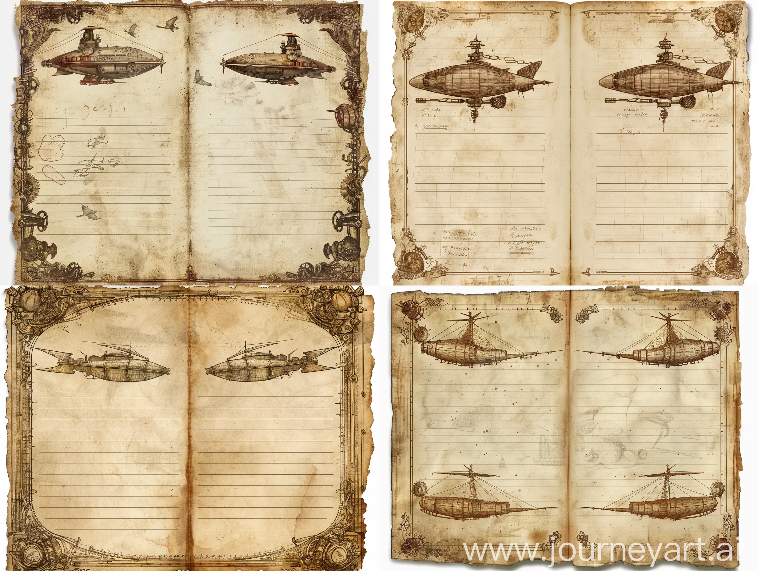 Vintage-Sketchbook-Style-Open-Notebook-with-Steampunk-Airships