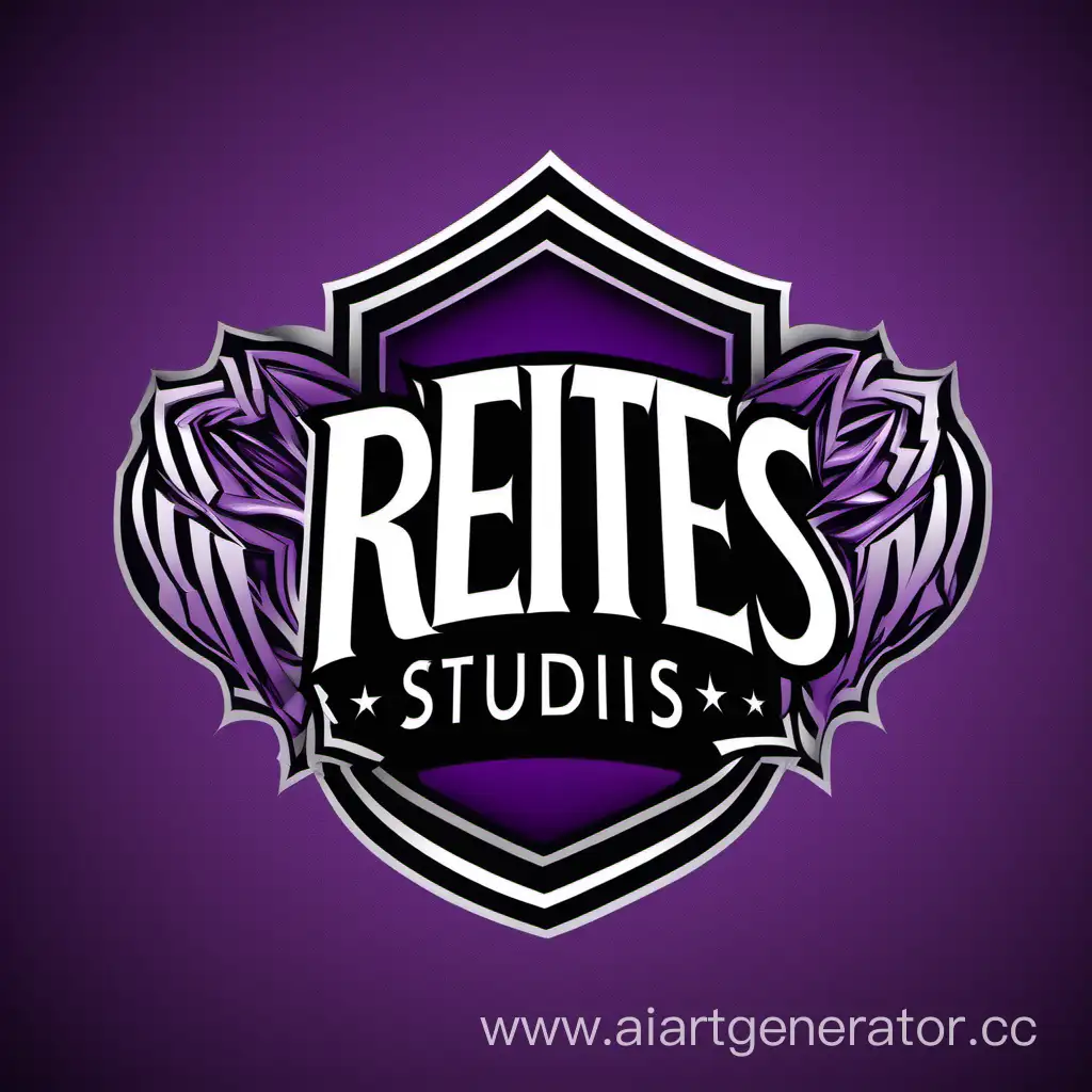 Нуден логотип для группы, название "REITES STUDIOS", используй фиолетовве и чëрные цвета