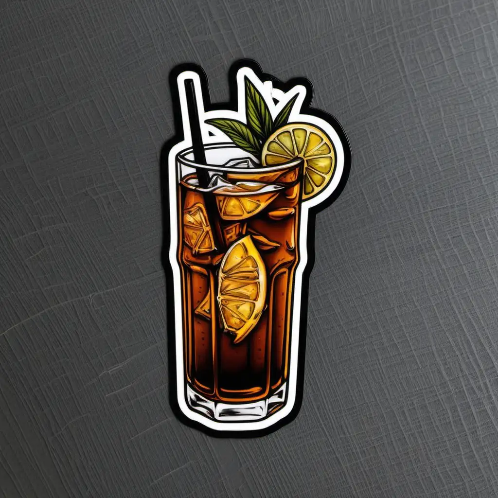 Refreshing Long Island Iced Tea Sticker for Beverages and Accessories