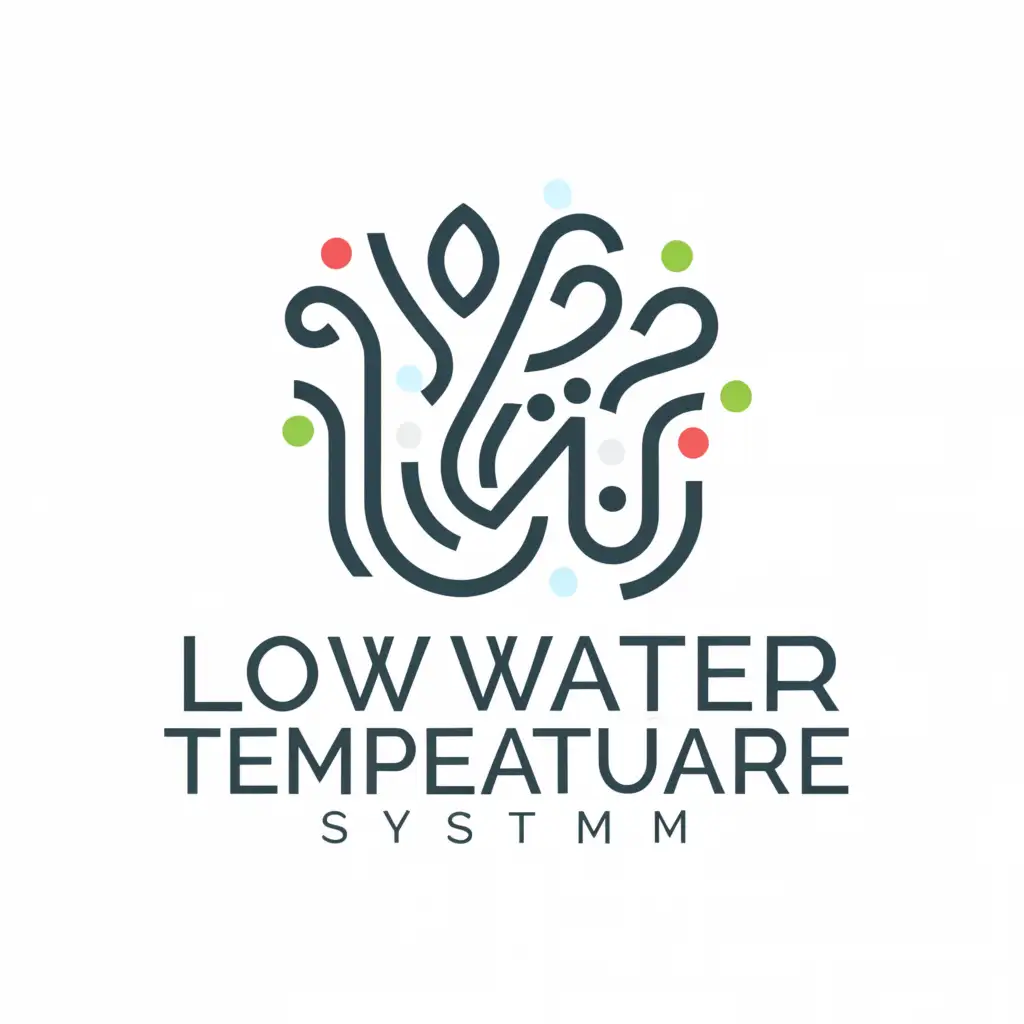a logo design,with the text "Low water Temperature system", main symbol:in symbol form,complex,clear background