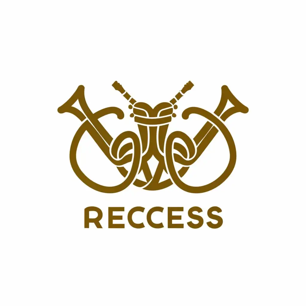 a logo design,with the text "Recess", main symbol:Musical Instruments,Moderate,clear background