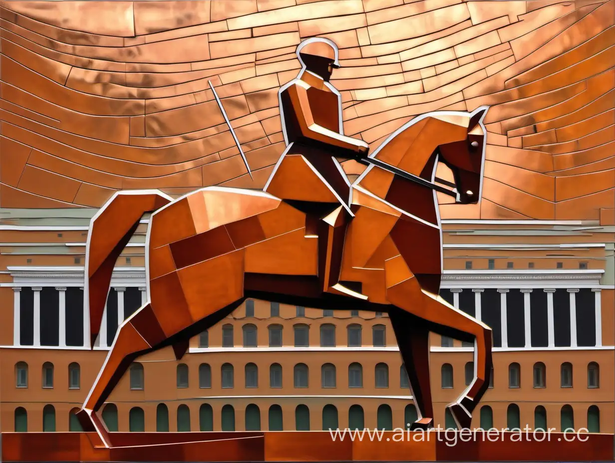 Copper-Horseman-at-Admiralty-Abstract-Suprematism-in-Straight-Lines