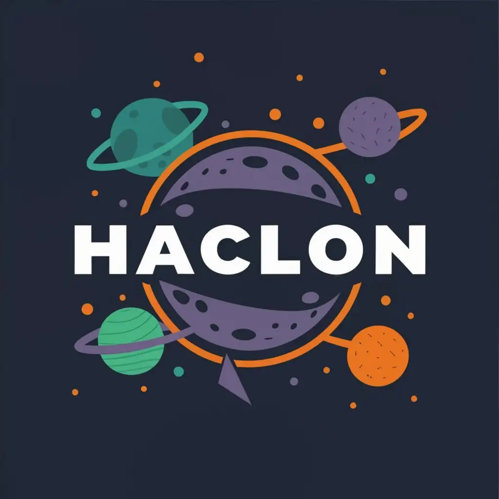 logo, Galaxy and Planet, with the text "Haclon", typography, be used in Technology industry