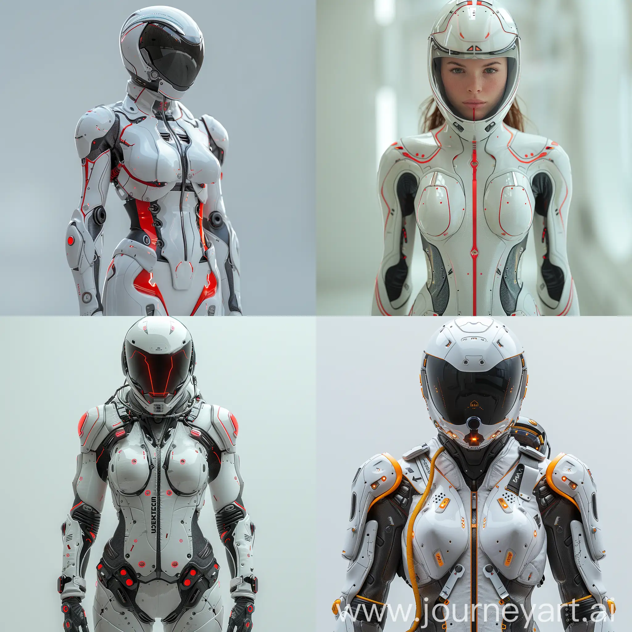 Fantastic futuristic racer's costume, high-tech era, octane render --stylize 1000 --style raw