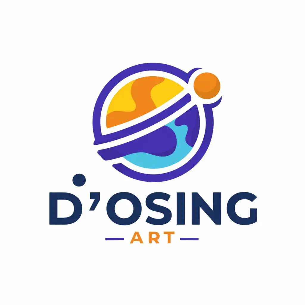 a logo design,with the text "D'Osing Art", main symbol:planet,Moderate,be used in Education industry,clear background