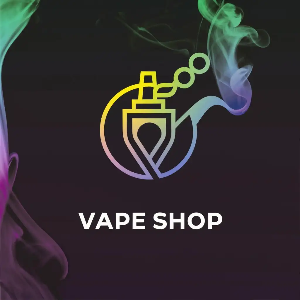 a logo design,with the text "Vape Shop", main symbol:Vape, Smoky, Elegant, realistic sharp colors.,Moderate,clear background