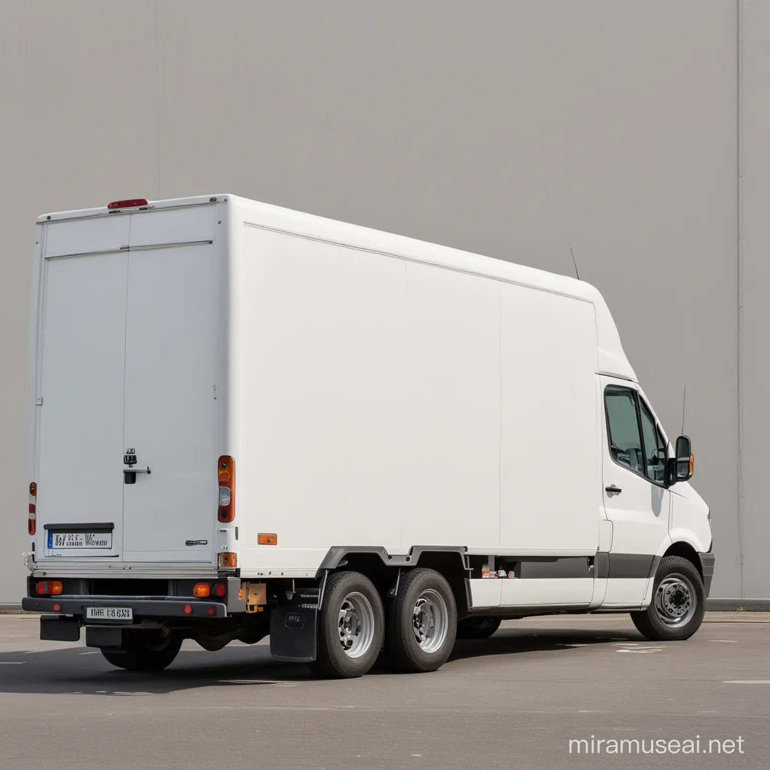 A plain white van logistics van without labels