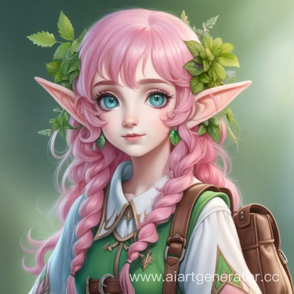 Healing-Elf-Girl-with-Pink-Hair-and-Herb-Bag