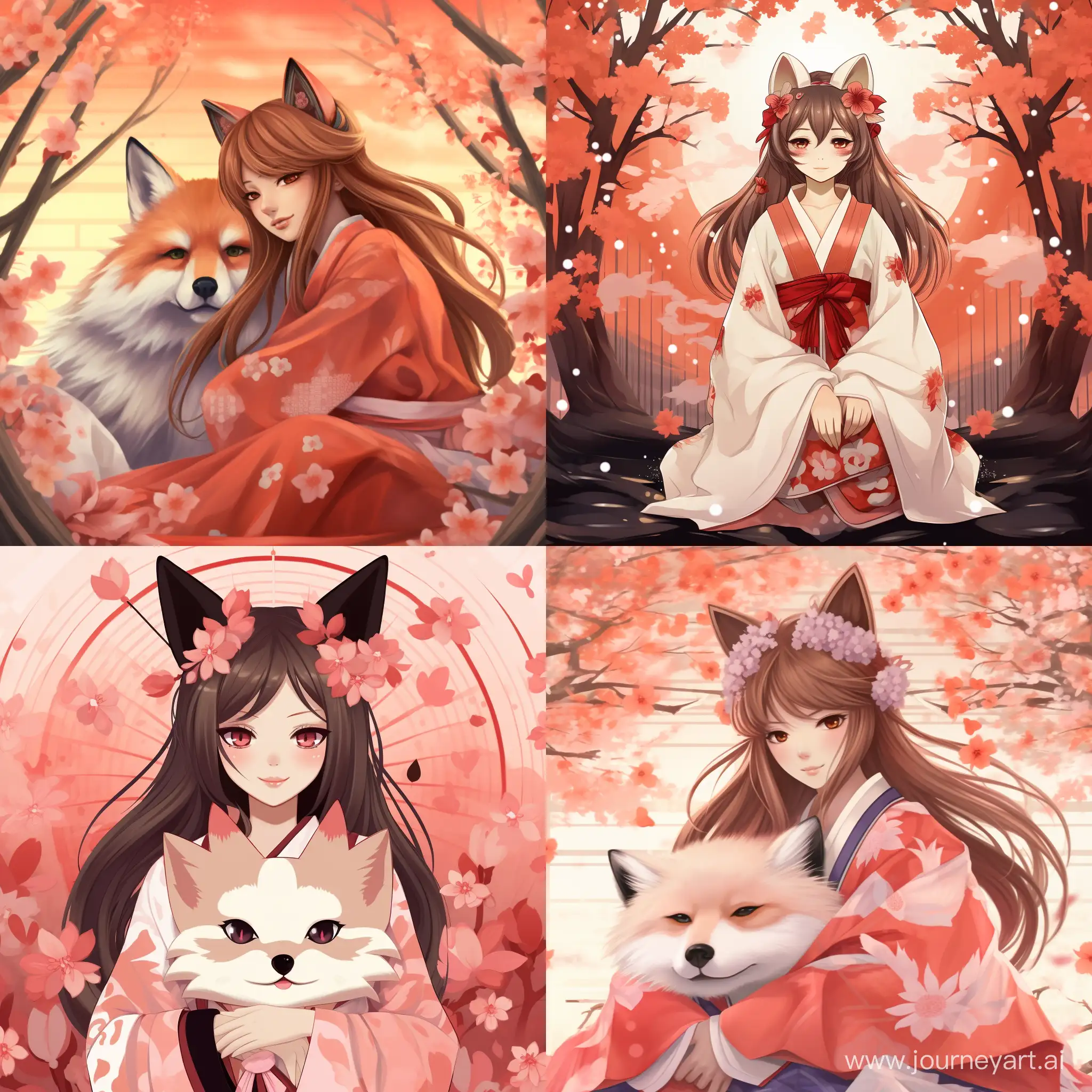 Joyful-Kitsune-in-Traditional-Kimono-Amidst-Sakura-Blossoms