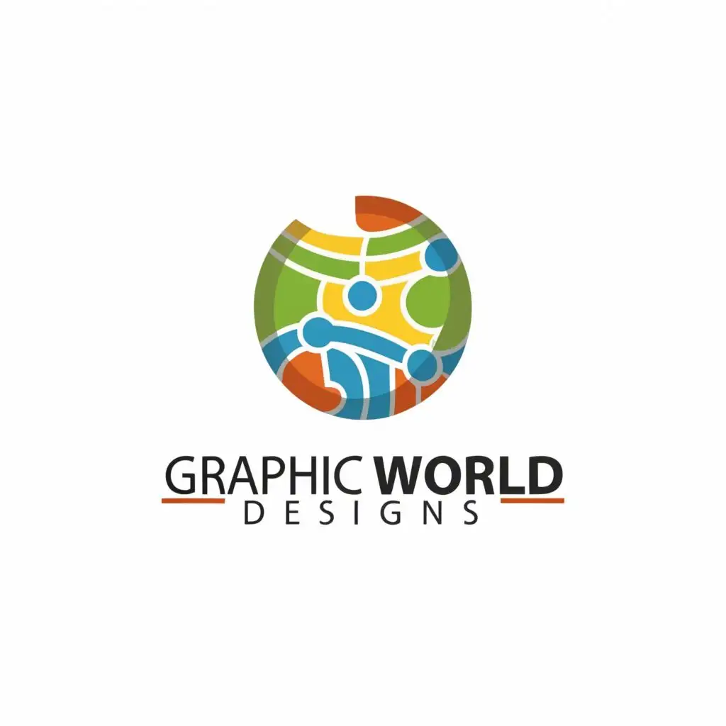logo, Graphic, with the text "Graphic world designs", typography, be used in Internet industry