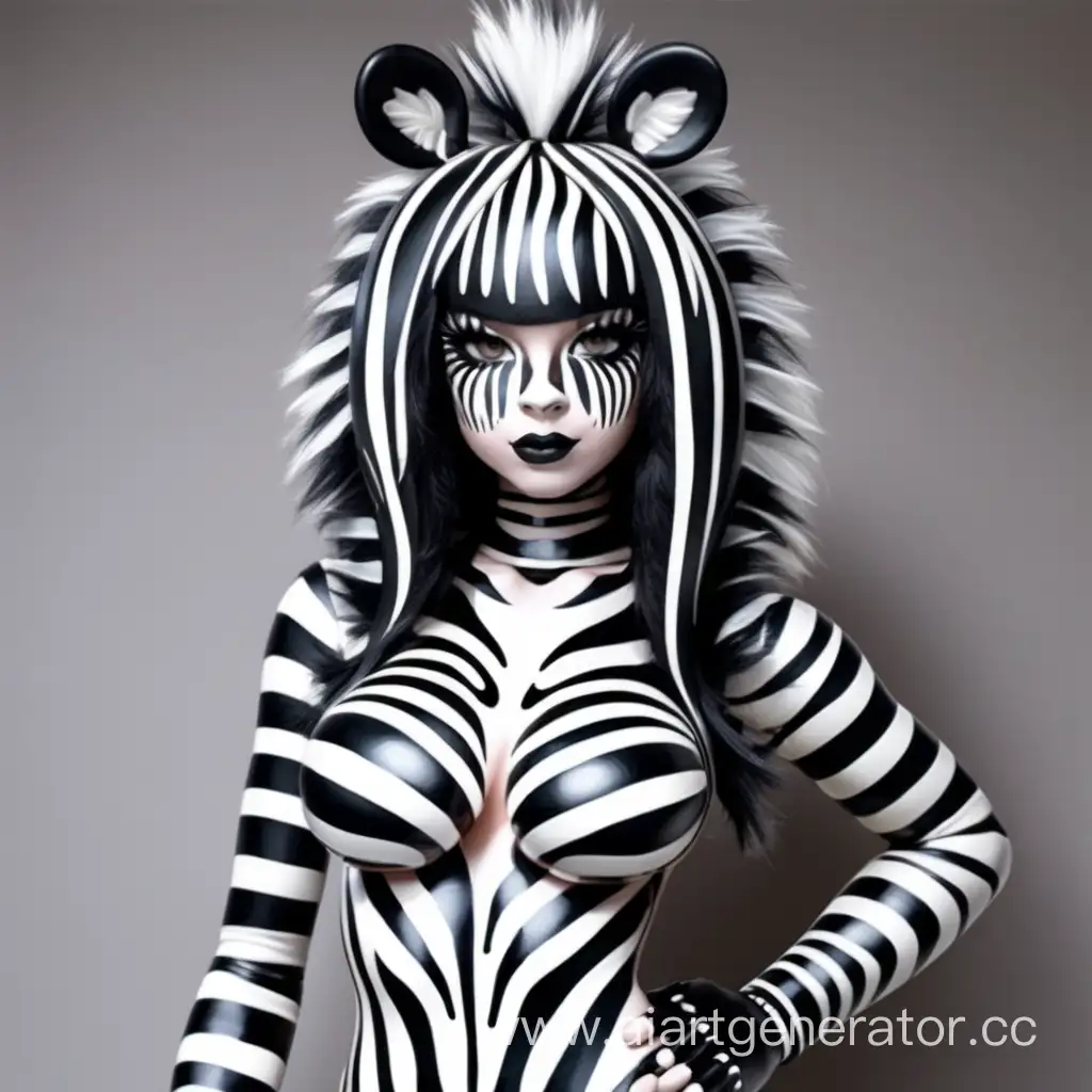 Adorable-Rubber-Girl-Zebra-with-Fluffy-Mane-in-Cute-Style