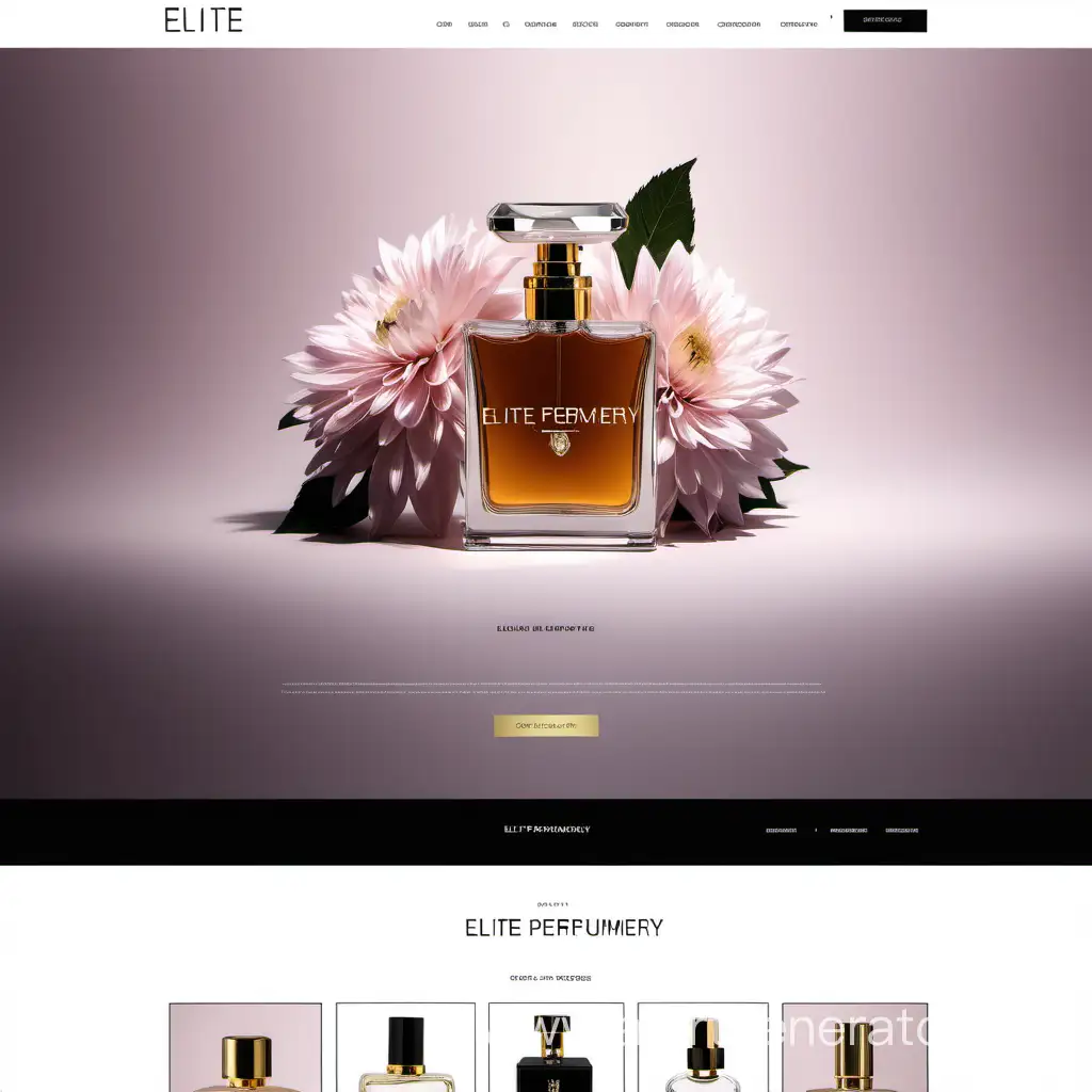 Современный вид главной страницы для интернет магазина элитной парфюмерии
