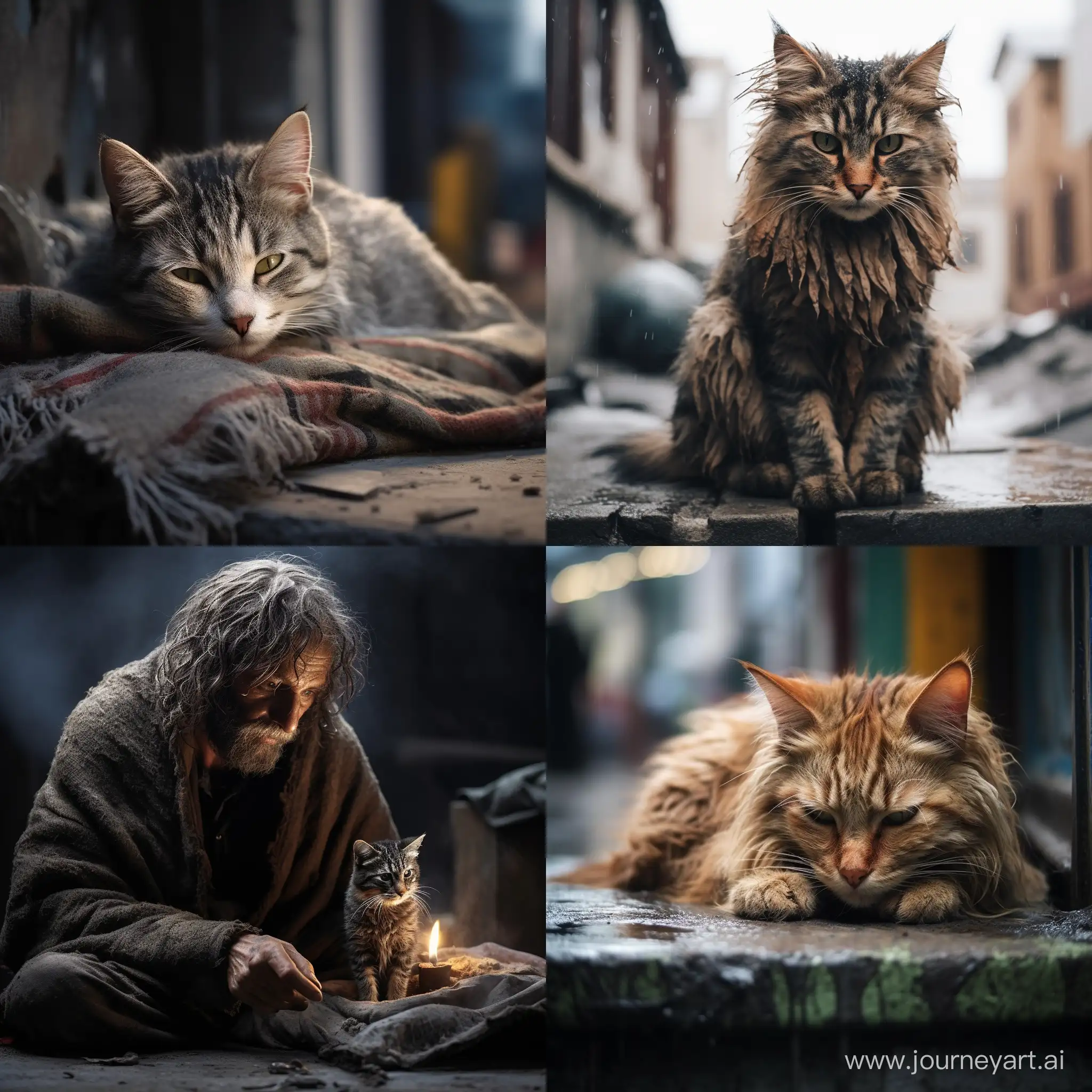 Thin-Man-Throwing-Stone-at-Homeless-Cat