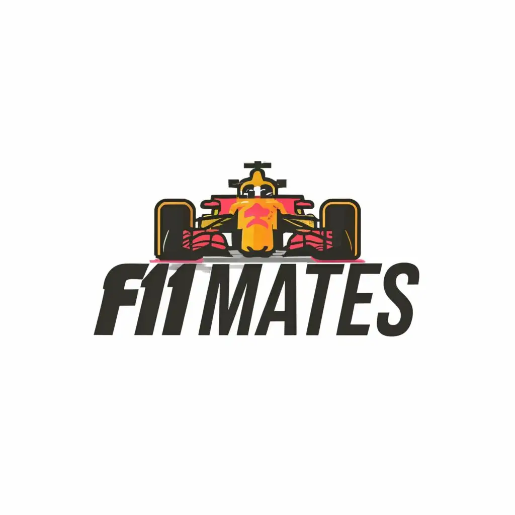 logo, Racing Formula 1, with the text "F1Mates", typography, be used in Entertainment industry