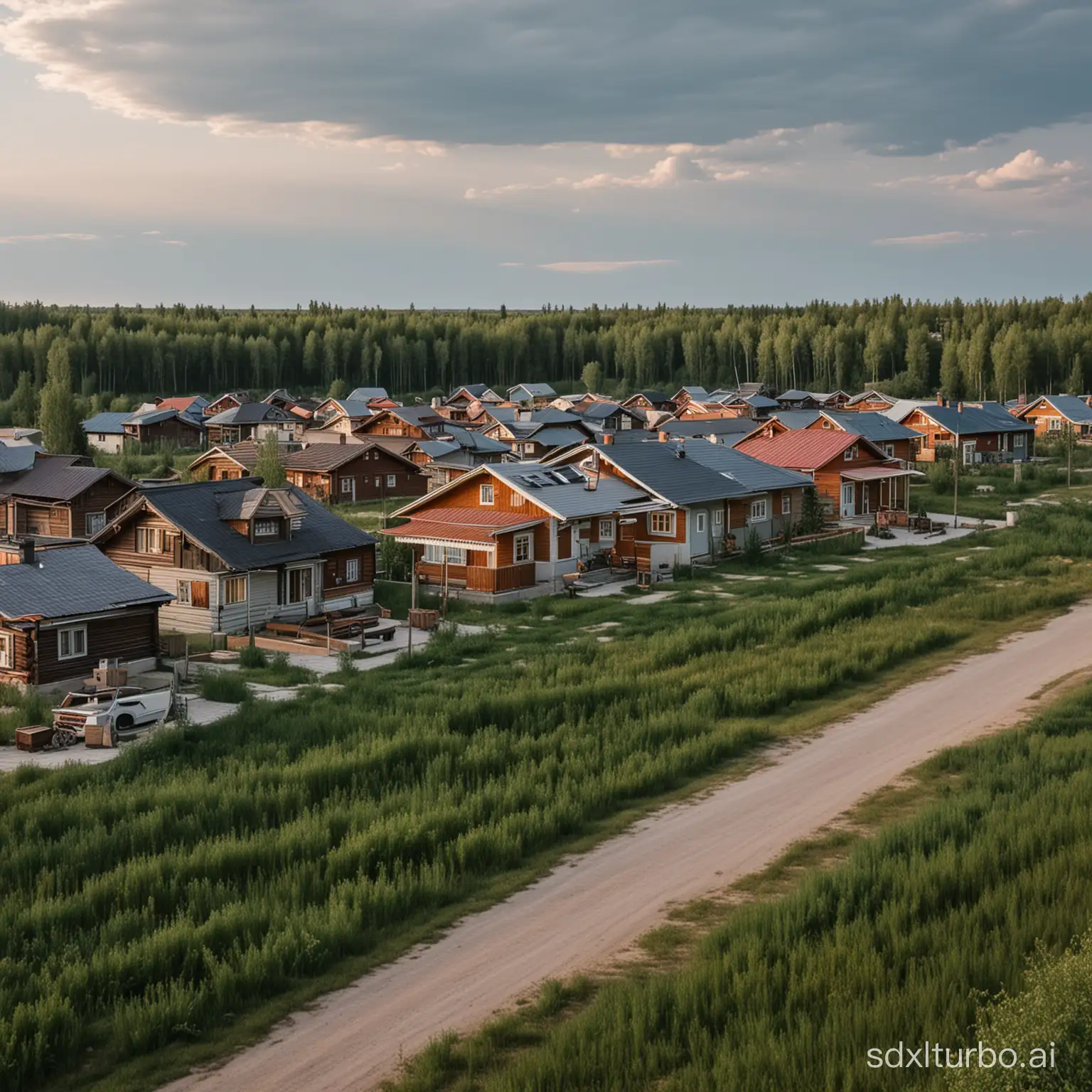 russian modern cottage village, 4k, photo