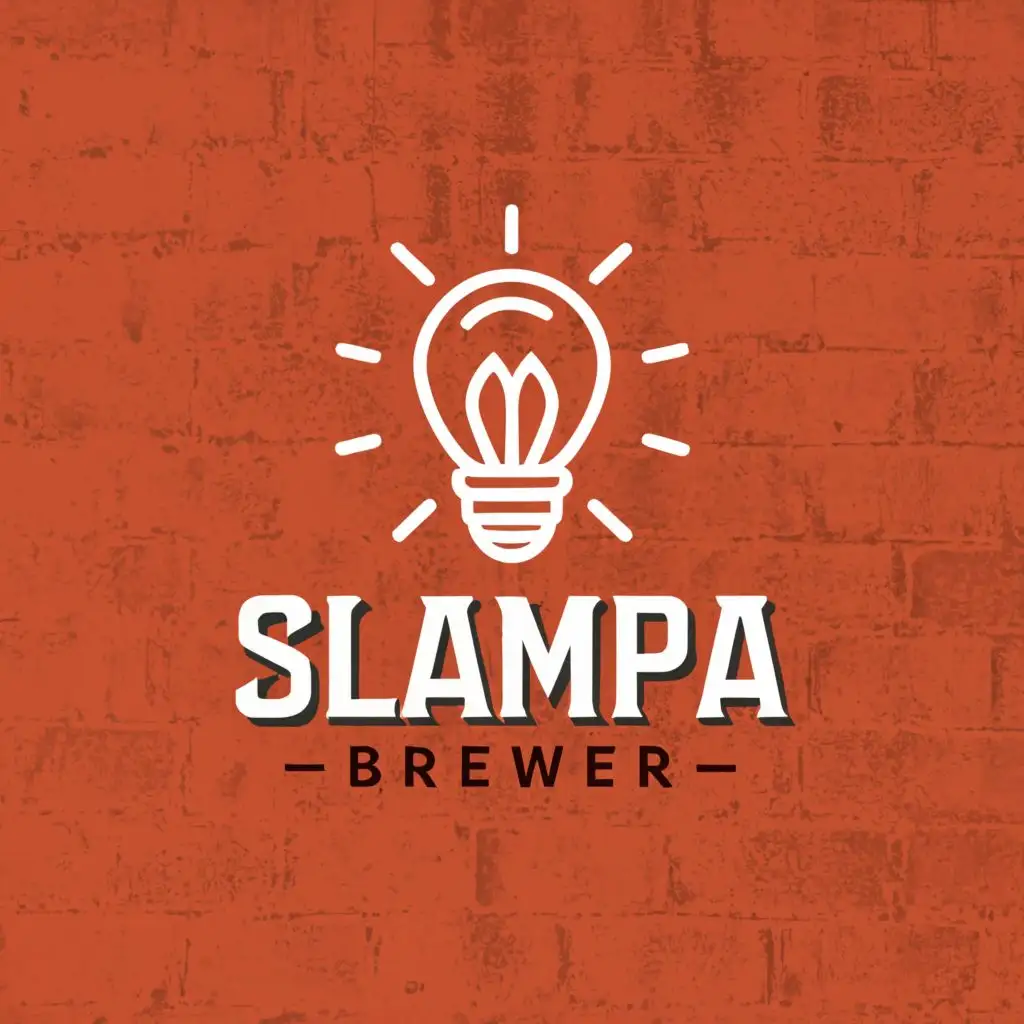 a logo design,with the text "SlAMPA
brewery", main symbol:lightbulb,complex,clear background