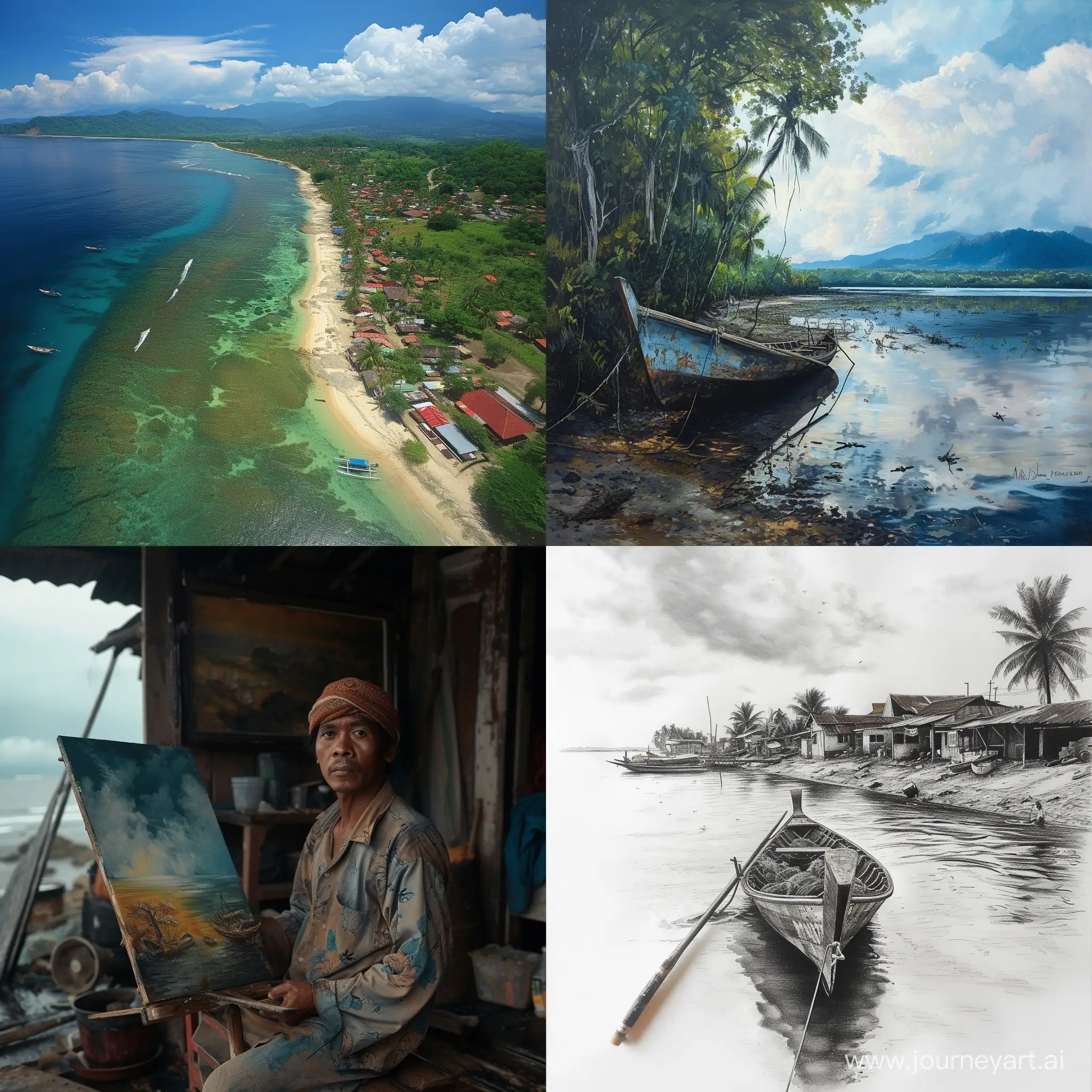 Manado-Tondano-Realistic-Art-Traditional-Indonesian-Village-Scene-in-11-Aspect-Ratio