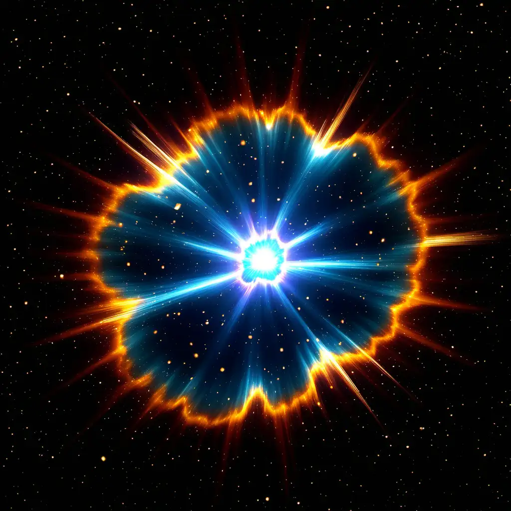 Vibrant Celestial Spectacle Supernova Explosion in Cosmic Splendor