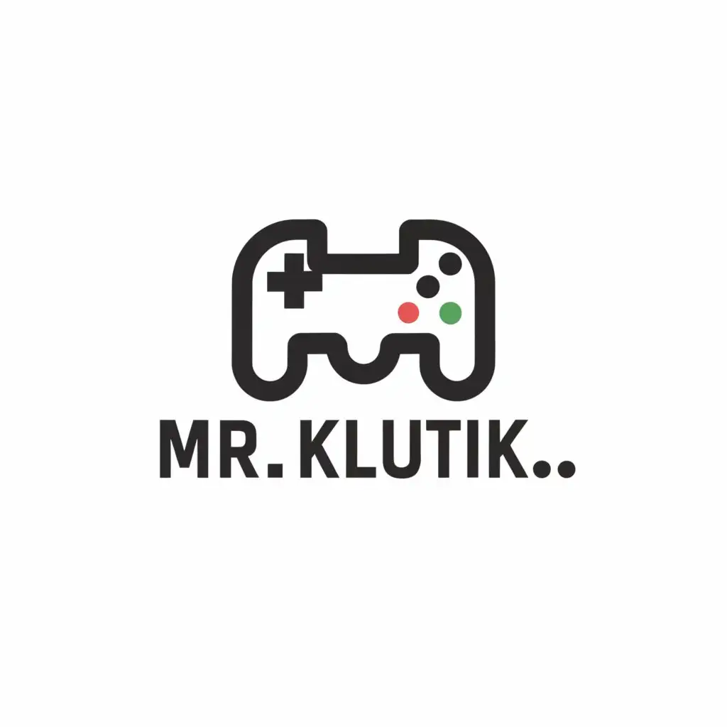 a logo design,with the text "Mr. Klutik", main symbol:Gaming,Minimalistic,clear background