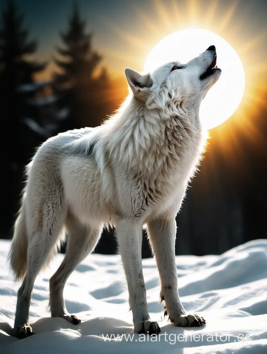 Majestic-White-Wolf-Basking-in-the-Golden-Sunlight