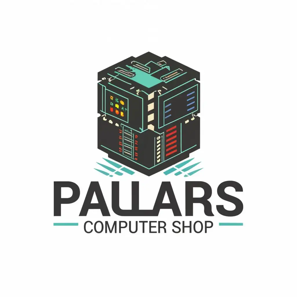 logo, PCS, with the text "Paulars Computer Shop", typography, be used in Technology industry