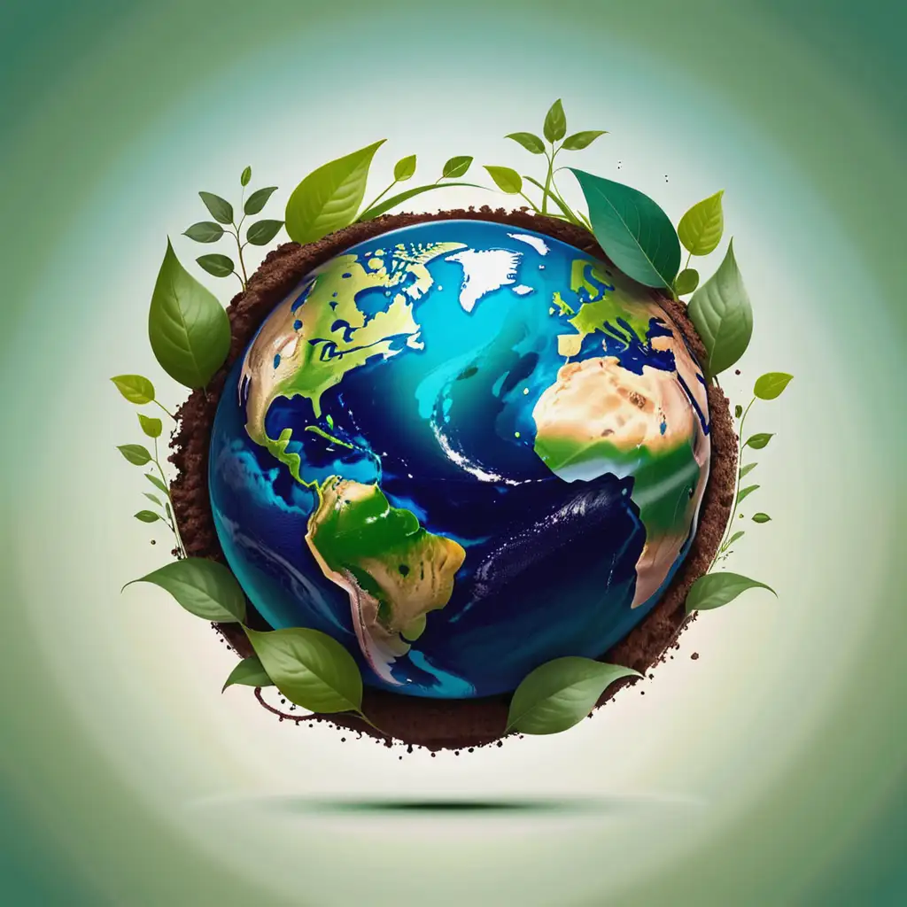 EcoFriendly Earth Day Logo with Nature Elements