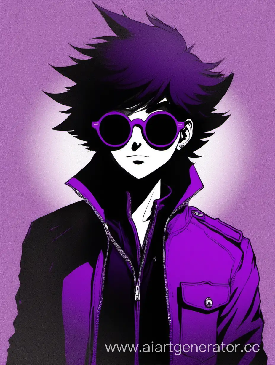  тень в фиолетовой куртке и в фиолетовых очках