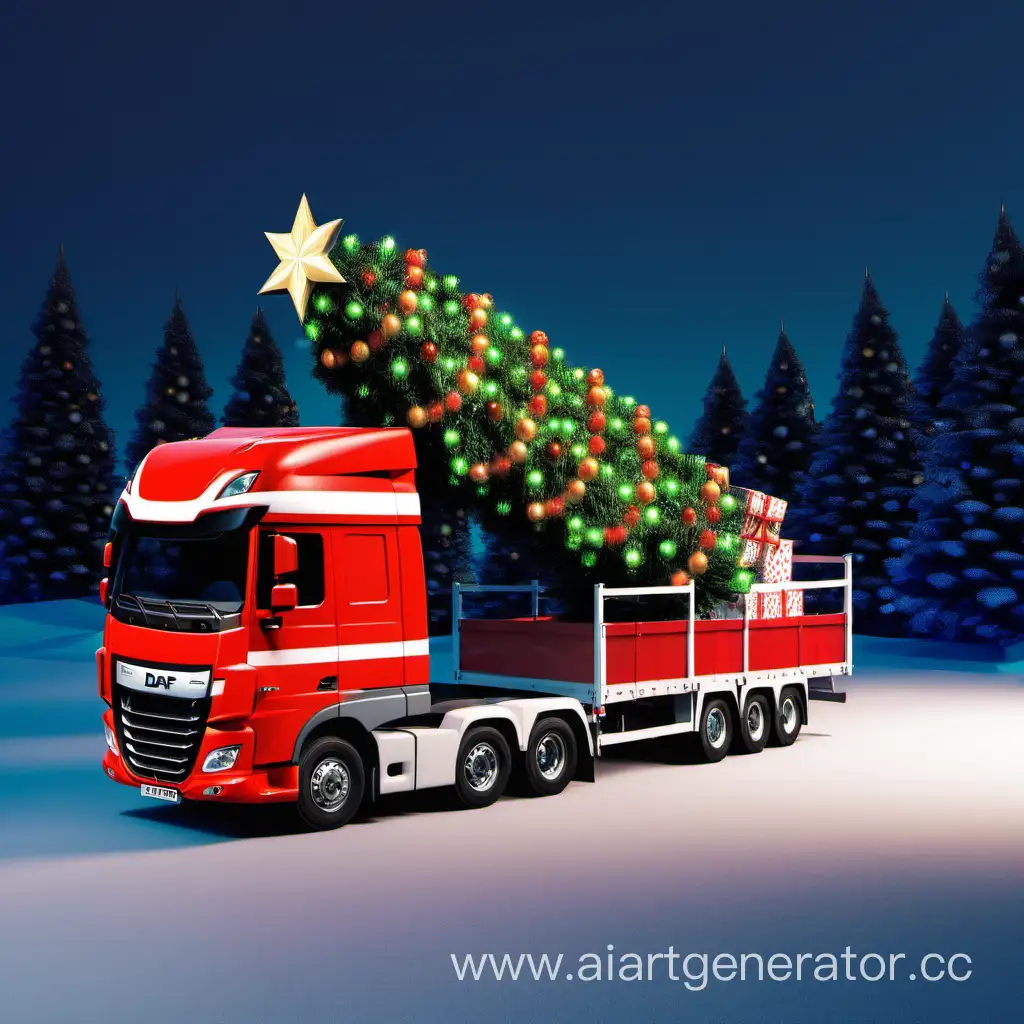 DAF-106-Truck-Delivering-Christmas-Cheer-with-Festive-Tree